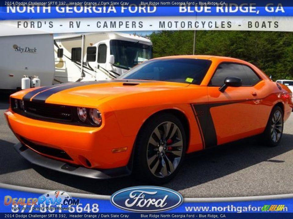 2014 Dodge Challenger SRT8 392 Header Orange / Dark Slate Gray Photo #1