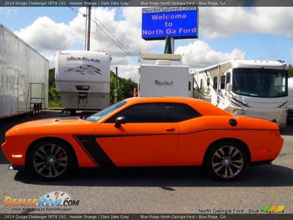 2014 Dodge Challenger SRT8 392 Header Orange / Dark Slate Gray Photo #2