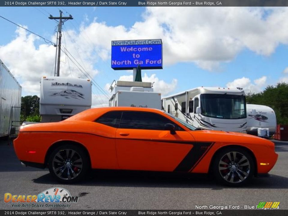 2014 Dodge Challenger SRT8 392 Header Orange / Dark Slate Gray Photo #6