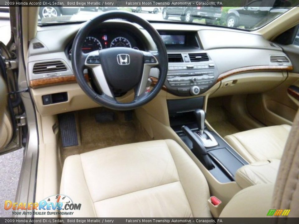2009 Honda Accord EX-L Sedan Bold Beige Metallic / Ivory Photo #17