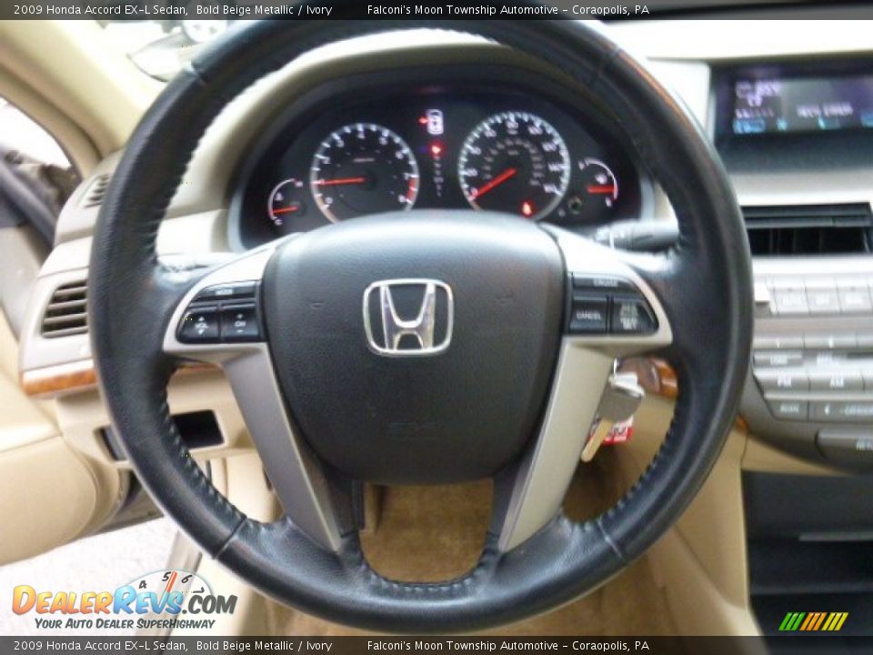 2009 Honda Accord EX-L Sedan Bold Beige Metallic / Ivory Photo #22
