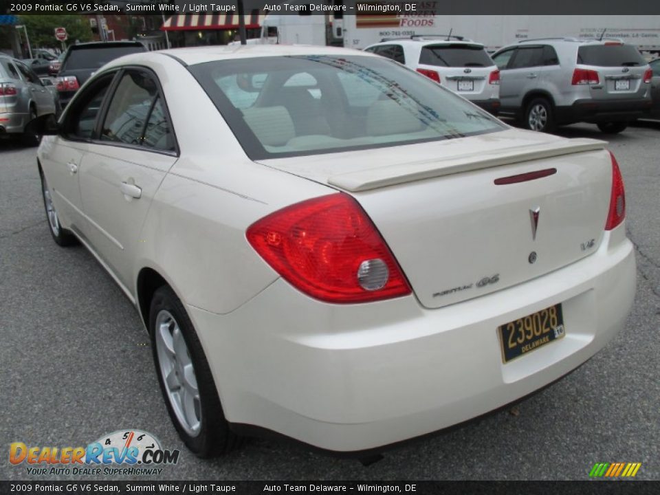 2009 Pontiac G6 V6 Sedan Summit White / Light Taupe Photo #4