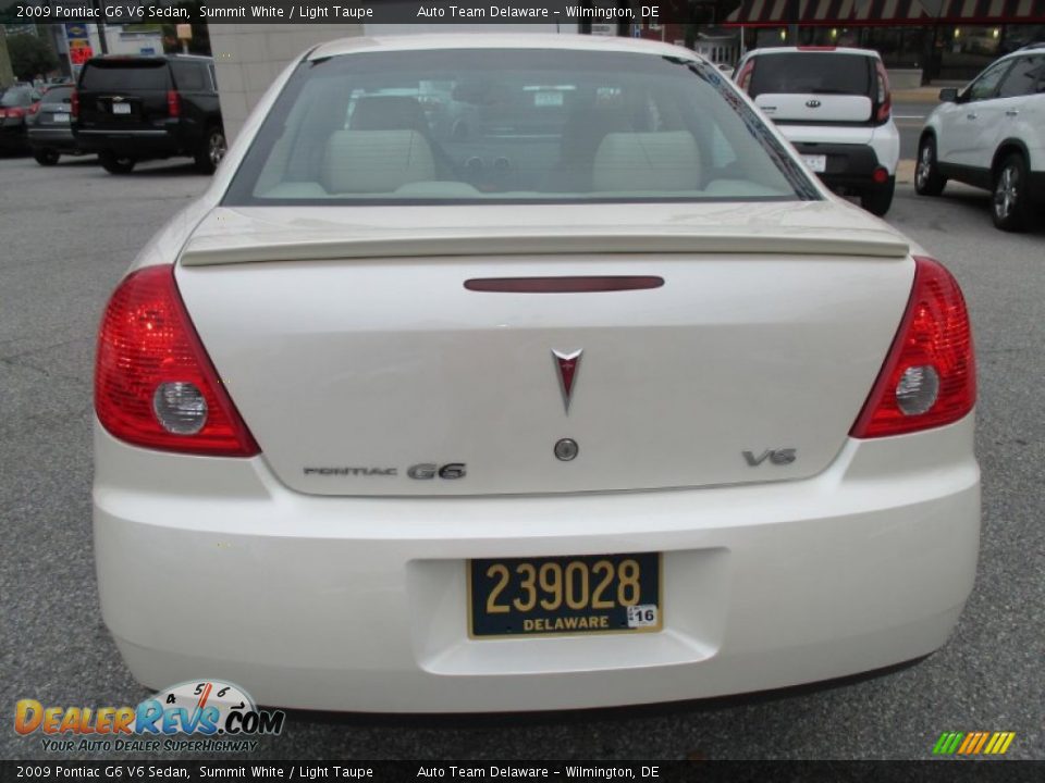 2009 Pontiac G6 V6 Sedan Summit White / Light Taupe Photo #5