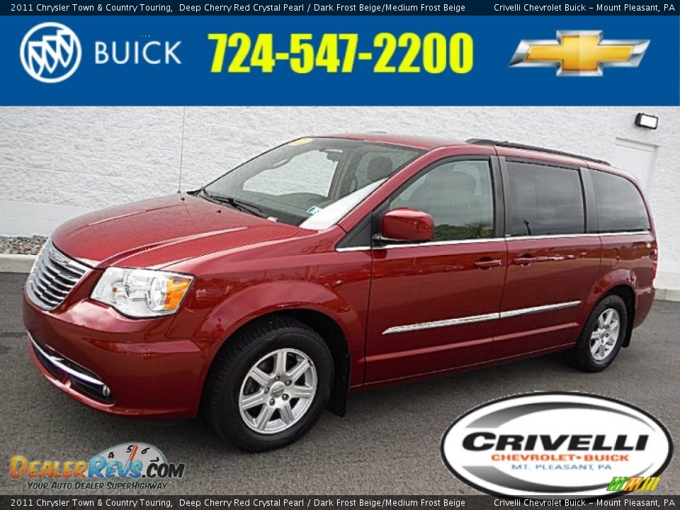 2011 Chrysler Town & Country Touring Deep Cherry Red Crystal Pearl / Dark Frost Beige/Medium Frost Beige Photo #1