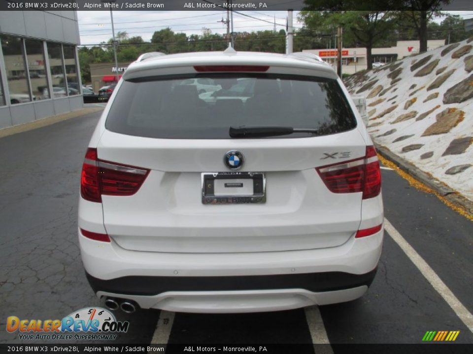 2016 BMW X3 xDrive28i Alpine White / Saddle Brown Photo #5