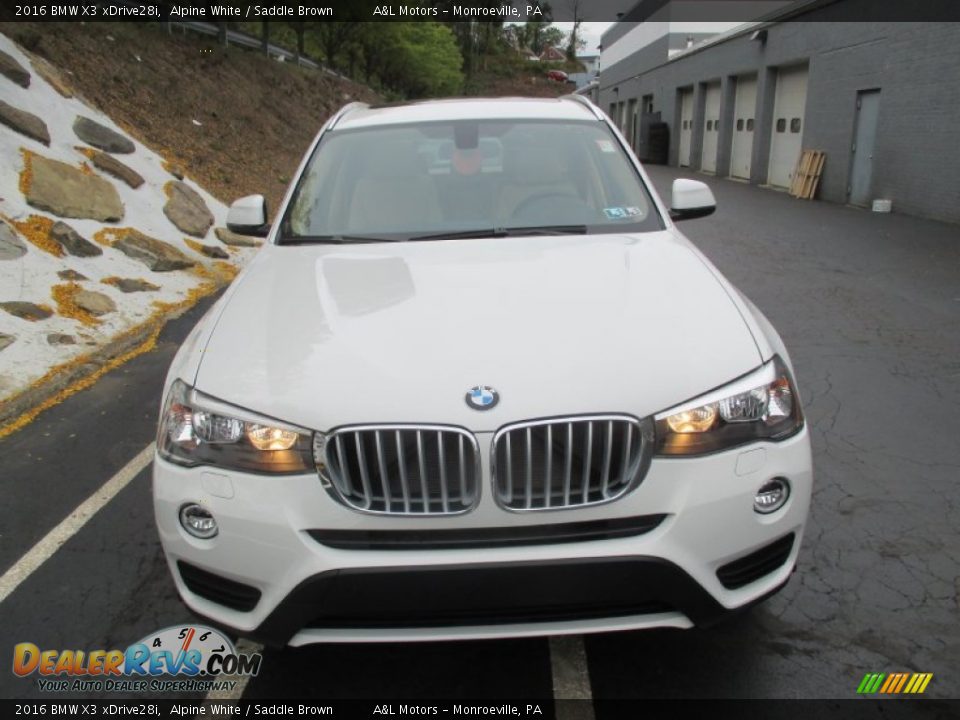 2016 BMW X3 xDrive28i Alpine White / Saddle Brown Photo #8