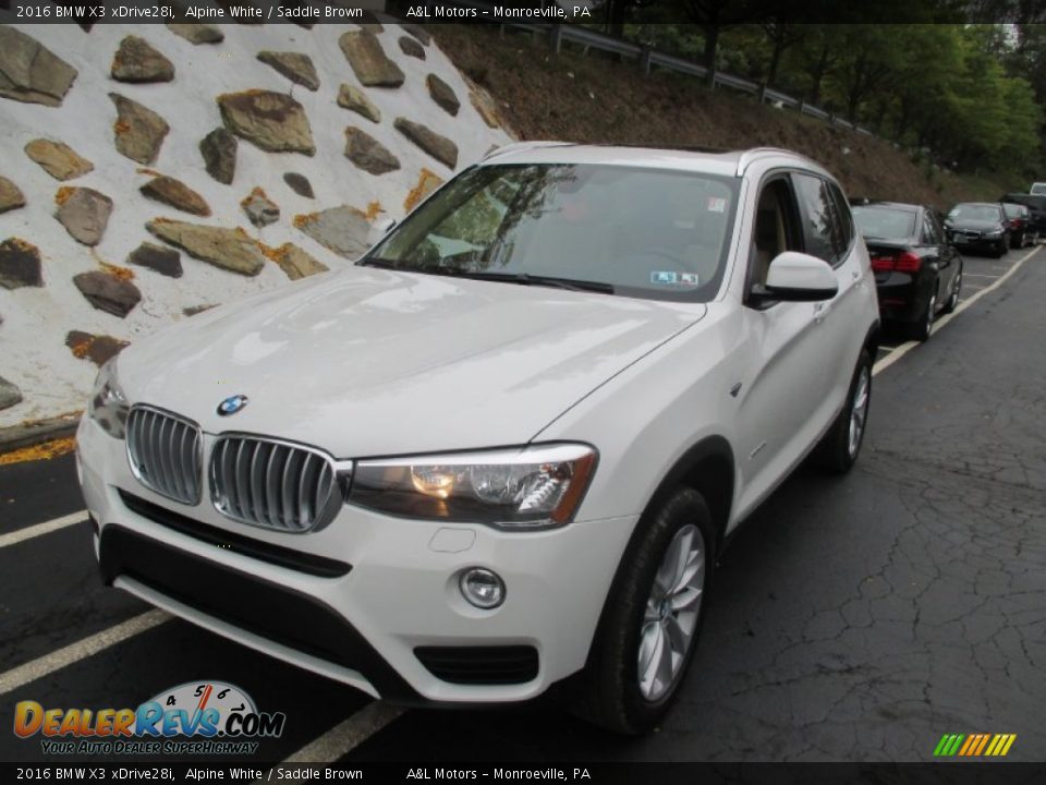 2016 BMW X3 xDrive28i Alpine White / Saddle Brown Photo #9