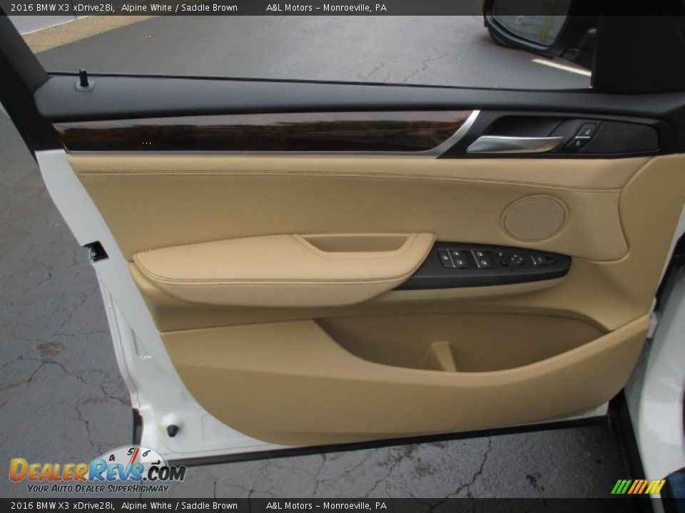 2016 BMW X3 xDrive28i Alpine White / Saddle Brown Photo #10