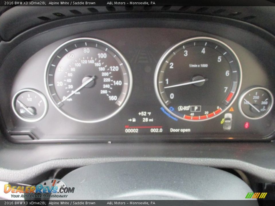 2016 BMW X3 xDrive28i Alpine White / Saddle Brown Photo #19