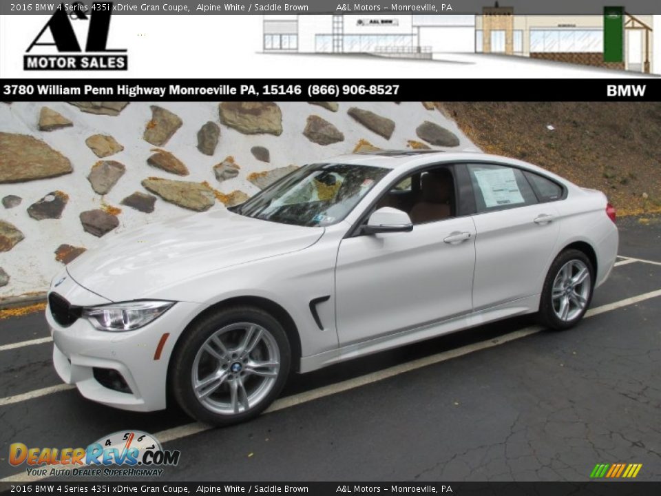 2016 BMW 4 Series 435i xDrive Gran Coupe Alpine White / Saddle Brown Photo #1