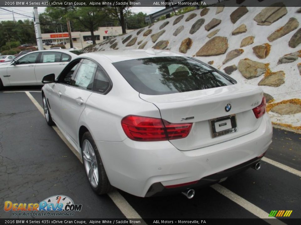 2016 BMW 4 Series 435i xDrive Gran Coupe Alpine White / Saddle Brown Photo #4