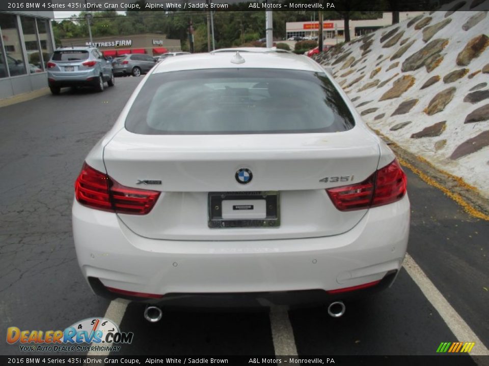 2016 BMW 4 Series 435i xDrive Gran Coupe Alpine White / Saddle Brown Photo #5