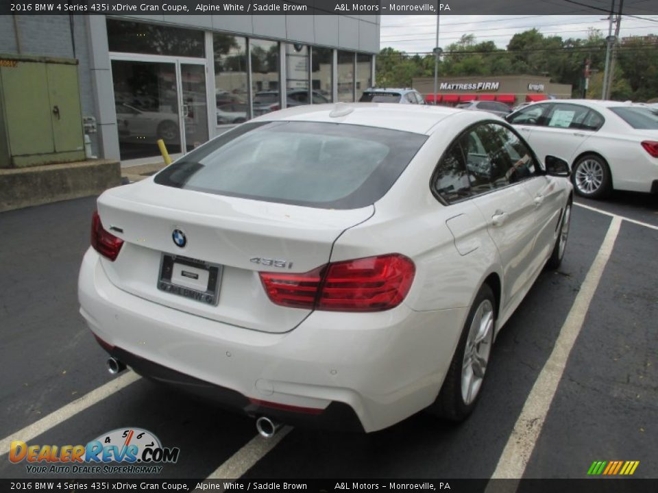 2016 BMW 4 Series 435i xDrive Gran Coupe Alpine White / Saddle Brown Photo #6