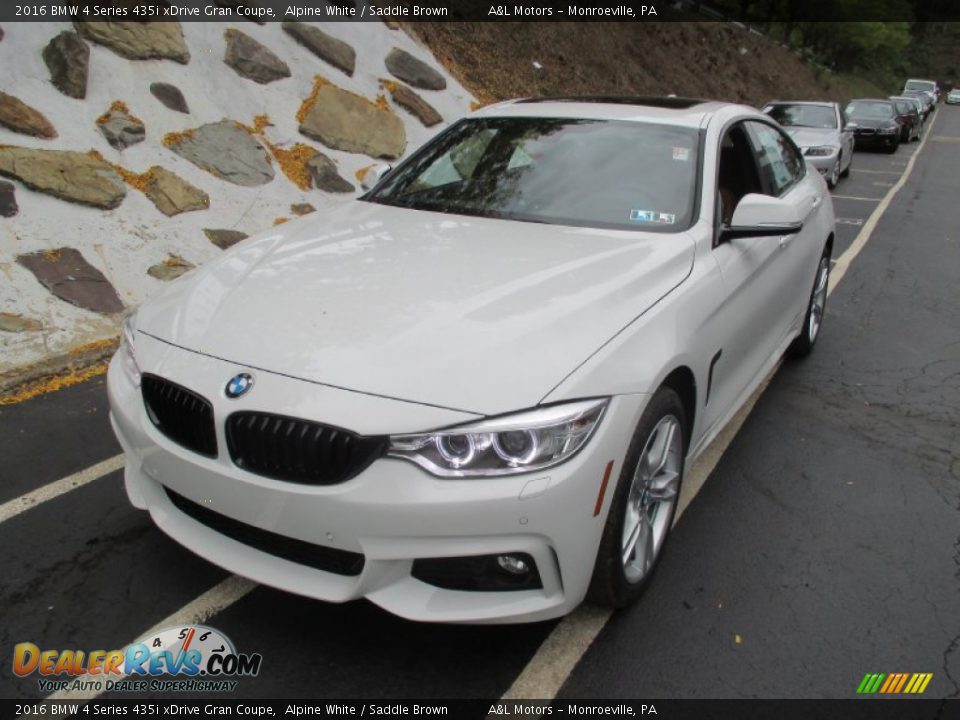 2016 BMW 4 Series 435i xDrive Gran Coupe Alpine White / Saddle Brown Photo #9