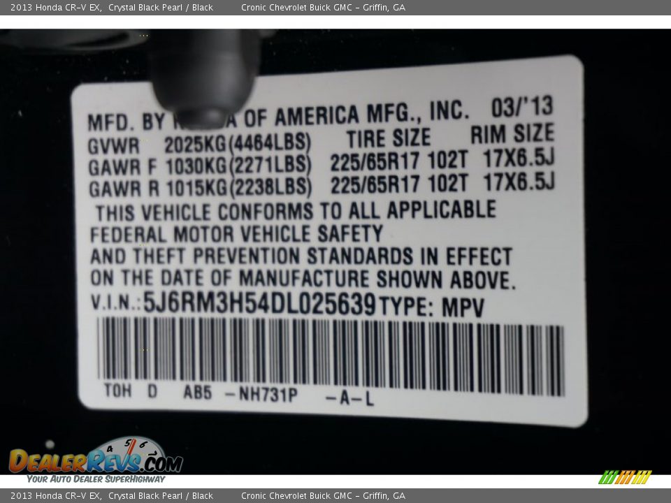 2013 Honda CR-V EX Crystal Black Pearl / Black Photo #24