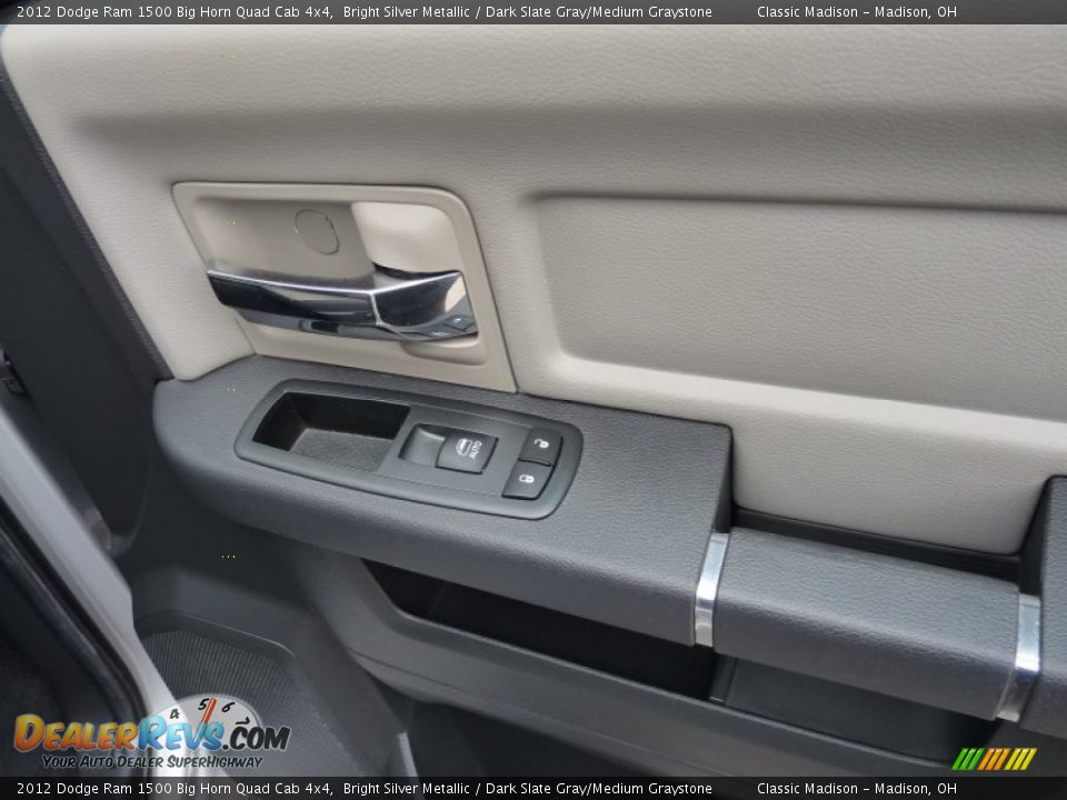 2012 Dodge Ram 1500 Big Horn Quad Cab 4x4 Bright Silver Metallic / Dark Slate Gray/Medium Graystone Photo #16