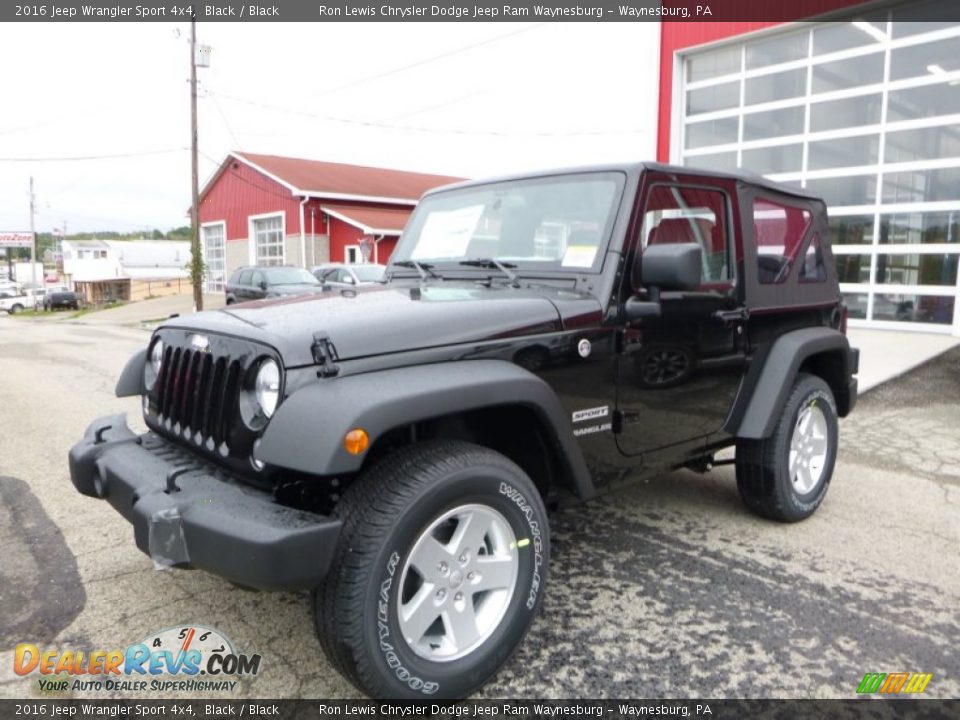 2016 Jeep Wrangler Sport 4x4 Black / Black Photo #1