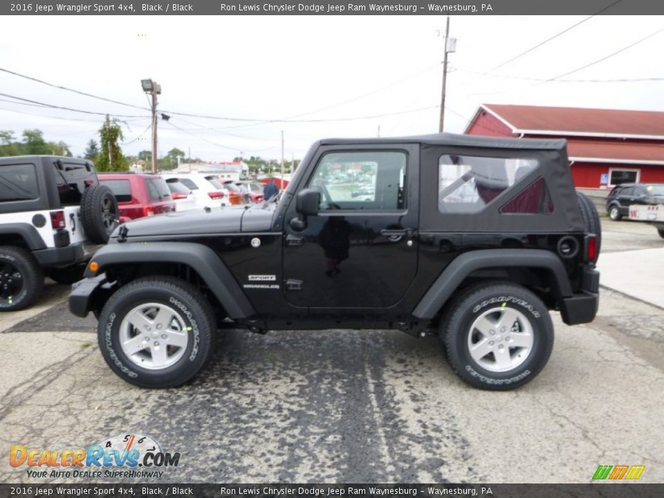 2016 Jeep Wrangler Sport 4x4 Black / Black Photo #3