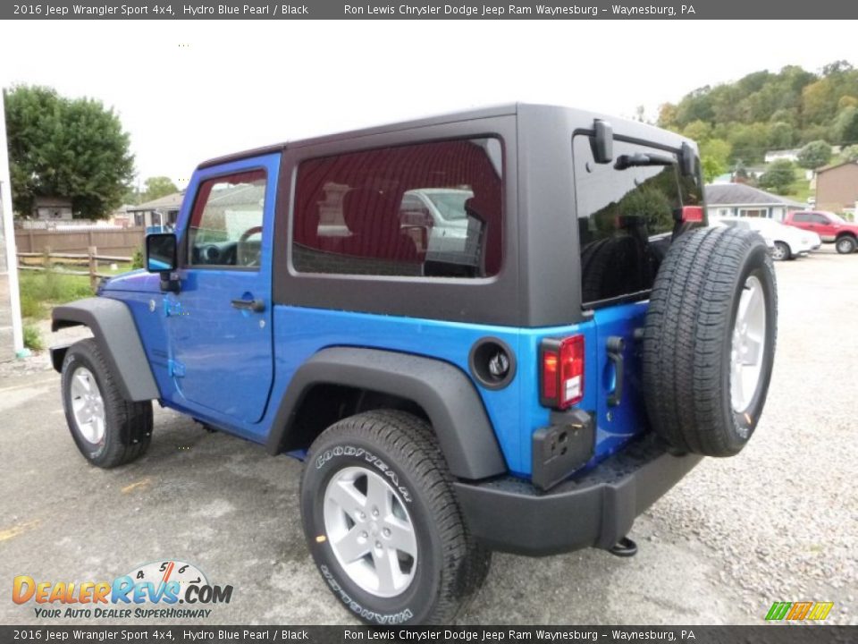 2016 Jeep Wrangler Sport 4x4 Hydro Blue Pearl / Black Photo #4