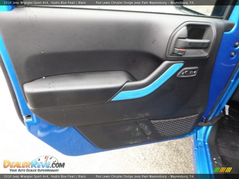 2016 Jeep Wrangler Sport 4x4 Hydro Blue Pearl / Black Photo #15