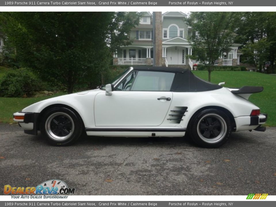 1989 Porsche 911 Carrera Turbo Cabriolet Slant Nose Grand Prix White / Cashmere Beige Photo #3