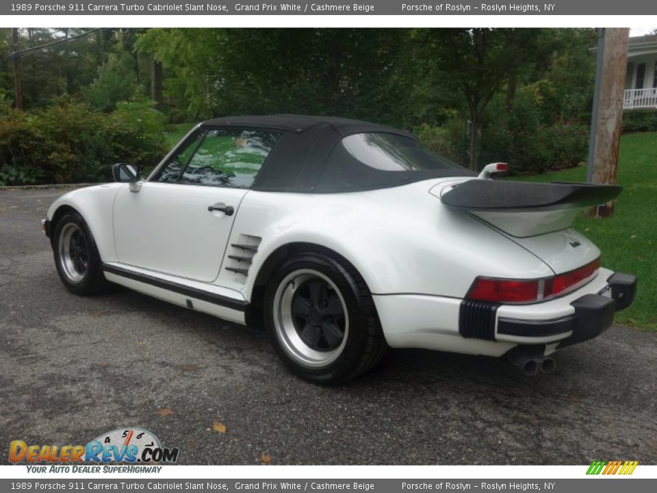 Grand Prix White 1989 Porsche 911 Carrera Turbo Cabriolet Slant Nose Photo #4