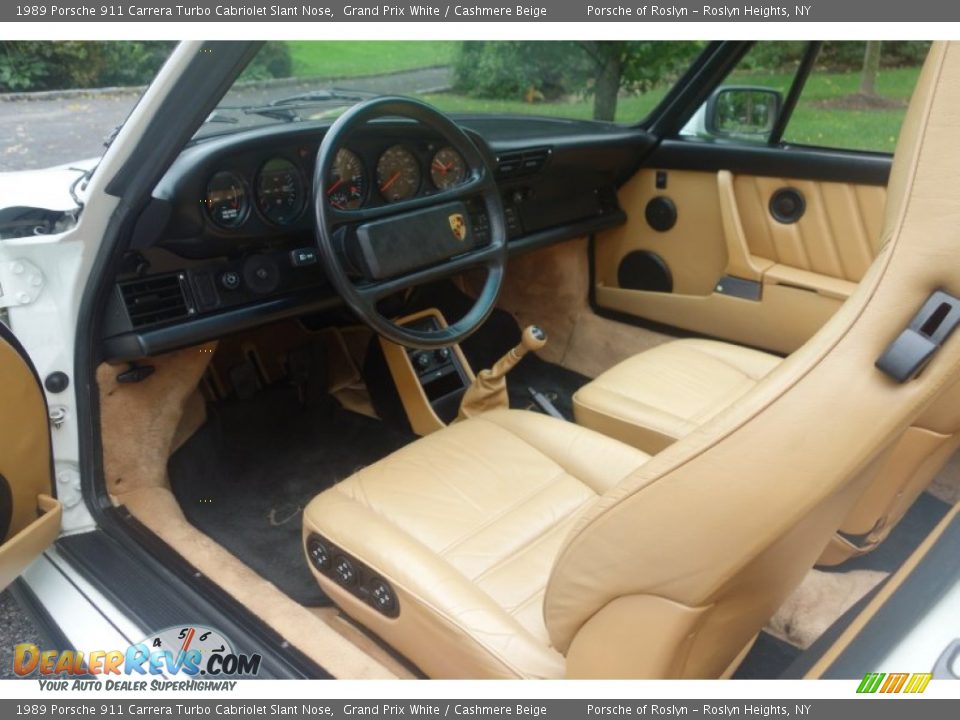 Cashmere Beige Interior - 1989 Porsche 911 Carrera Turbo Cabriolet Slant Nose Photo #12