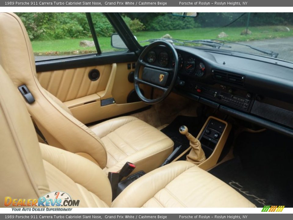1989 Porsche 911 Carrera Turbo Cabriolet Slant Nose Grand Prix White / Cashmere Beige Photo #15