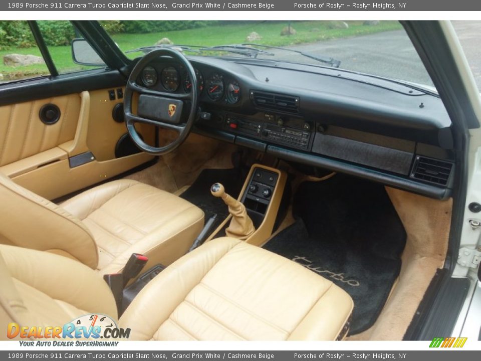 1989 Porsche 911 Carrera Turbo Cabriolet Slant Nose Grand Prix White / Cashmere Beige Photo #16