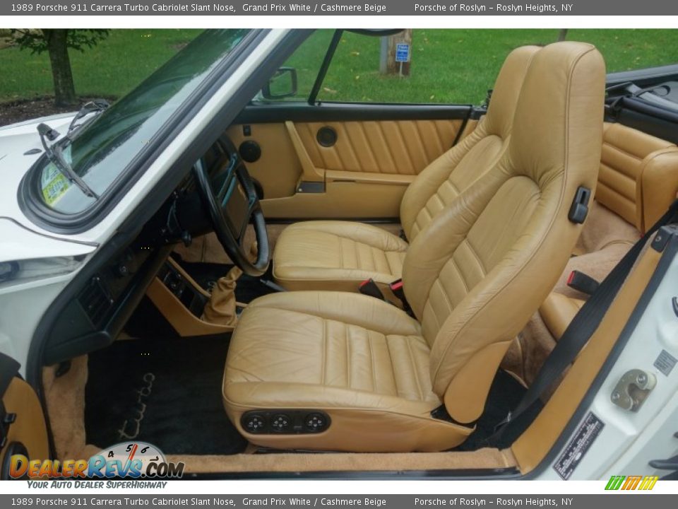 Front Seat of 1989 Porsche 911 Carrera Turbo Cabriolet Slant Nose Photo #17