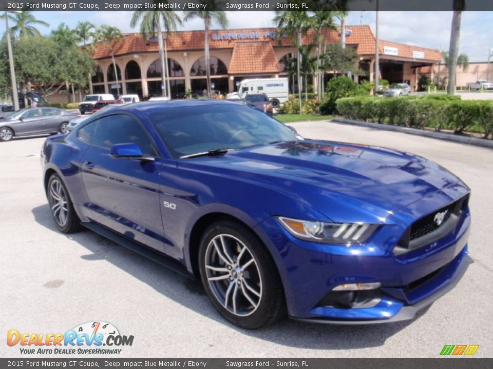 2015 Ford Mustang GT Coupe Deep Impact Blue Metallic / Ebony Photo #1