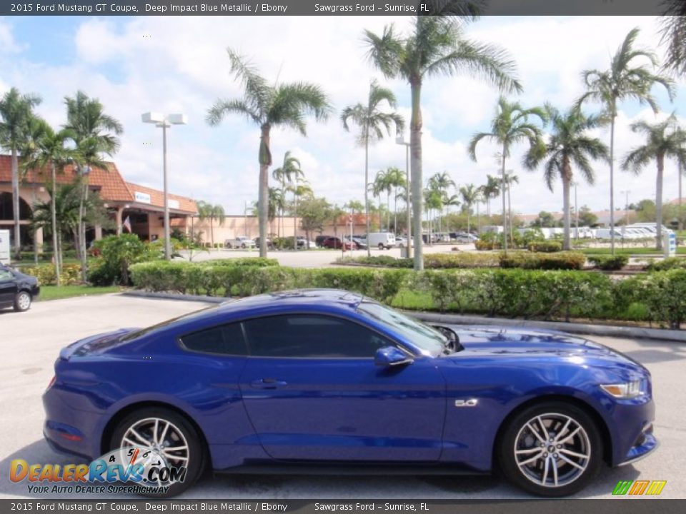 2015 Ford Mustang GT Coupe Deep Impact Blue Metallic / Ebony Photo #5