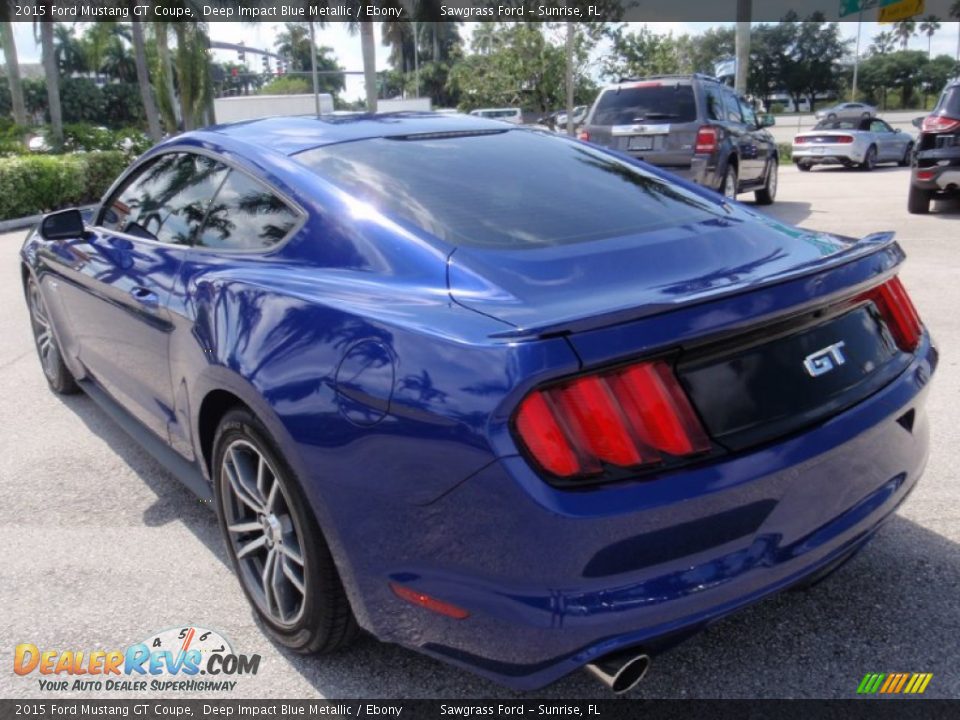 2015 Ford Mustang GT Coupe Deep Impact Blue Metallic / Ebony Photo #9