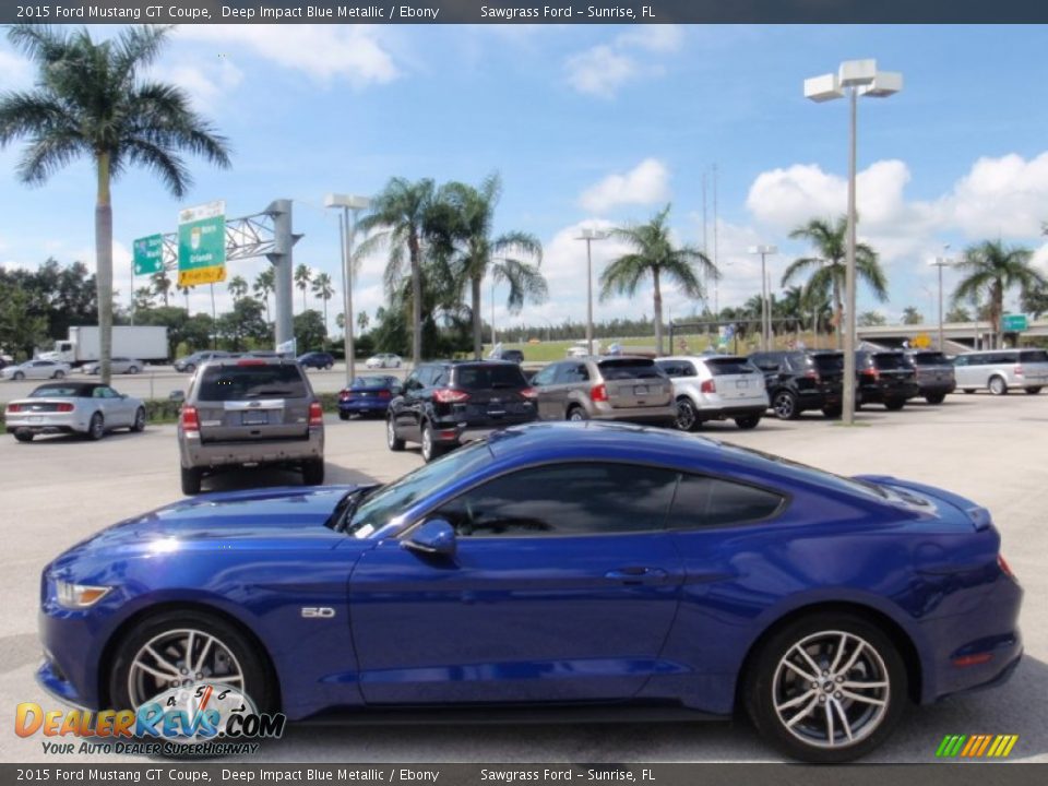 2015 Ford Mustang GT Coupe Deep Impact Blue Metallic / Ebony Photo #12