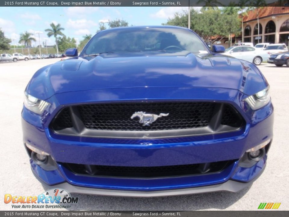 2015 Ford Mustang GT Coupe Deep Impact Blue Metallic / Ebony Photo #15