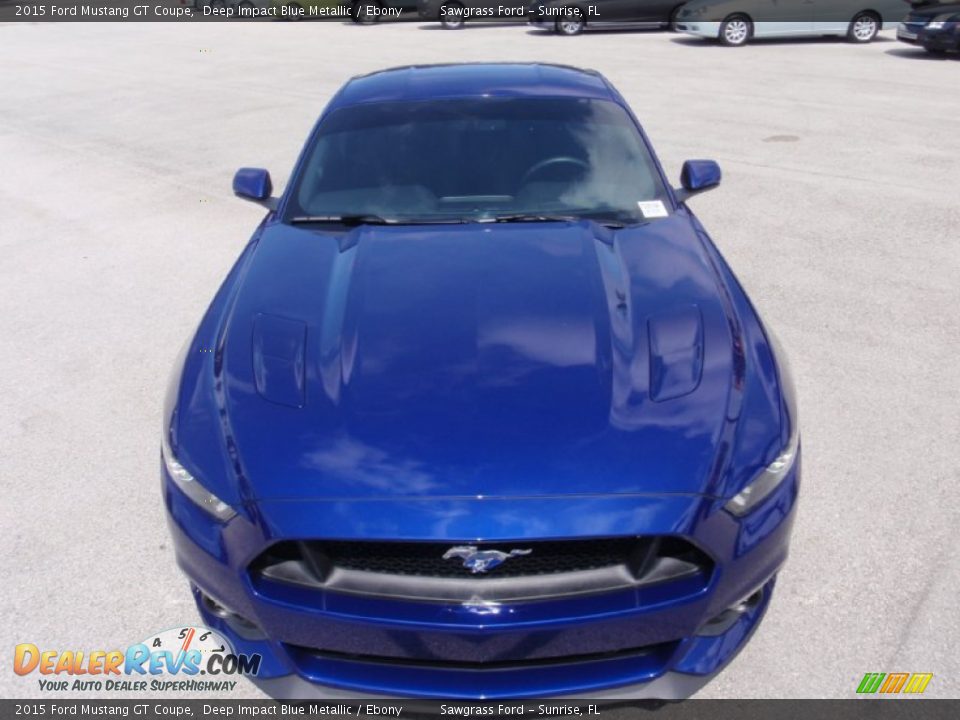 2015 Ford Mustang GT Coupe Deep Impact Blue Metallic / Ebony Photo #16