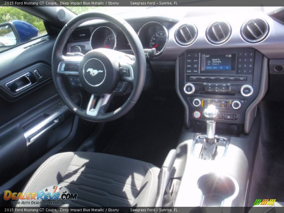 2015 Ford Mustang GT Coupe Deep Impact Blue Metallic / Ebony Photo #24