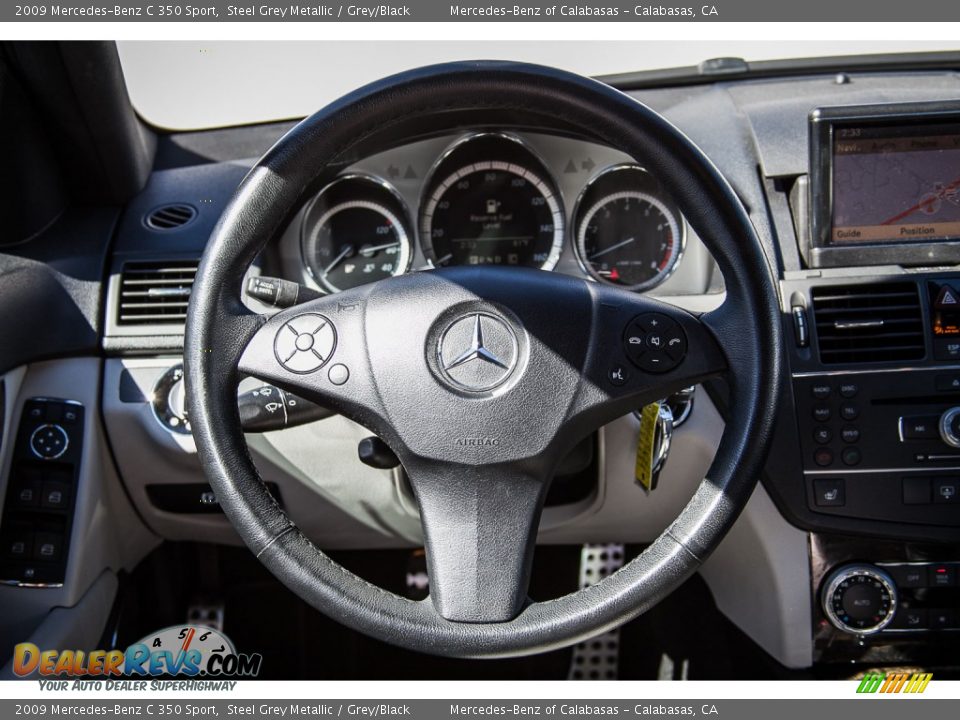 2009 Mercedes-Benz C 350 Sport Steel Grey Metallic / Grey/Black Photo #19