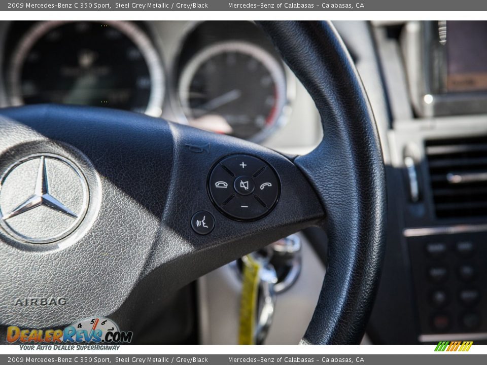 2009 Mercedes-Benz C 350 Sport Steel Grey Metallic / Grey/Black Photo #21