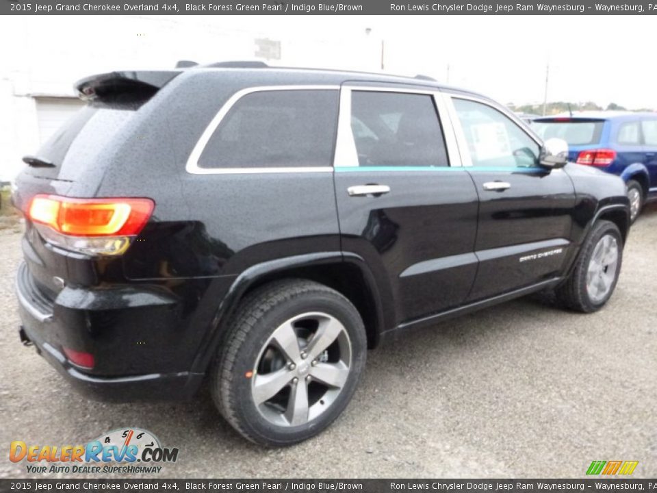 2015 Jeep Grand Cherokee Overland 4x4 Black Forest Green Pearl / Indigo Blue/Brown Photo #7