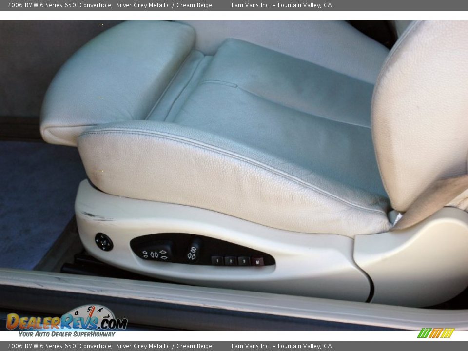 2006 BMW 6 Series 650i Convertible Silver Grey Metallic / Cream Beige Photo #16