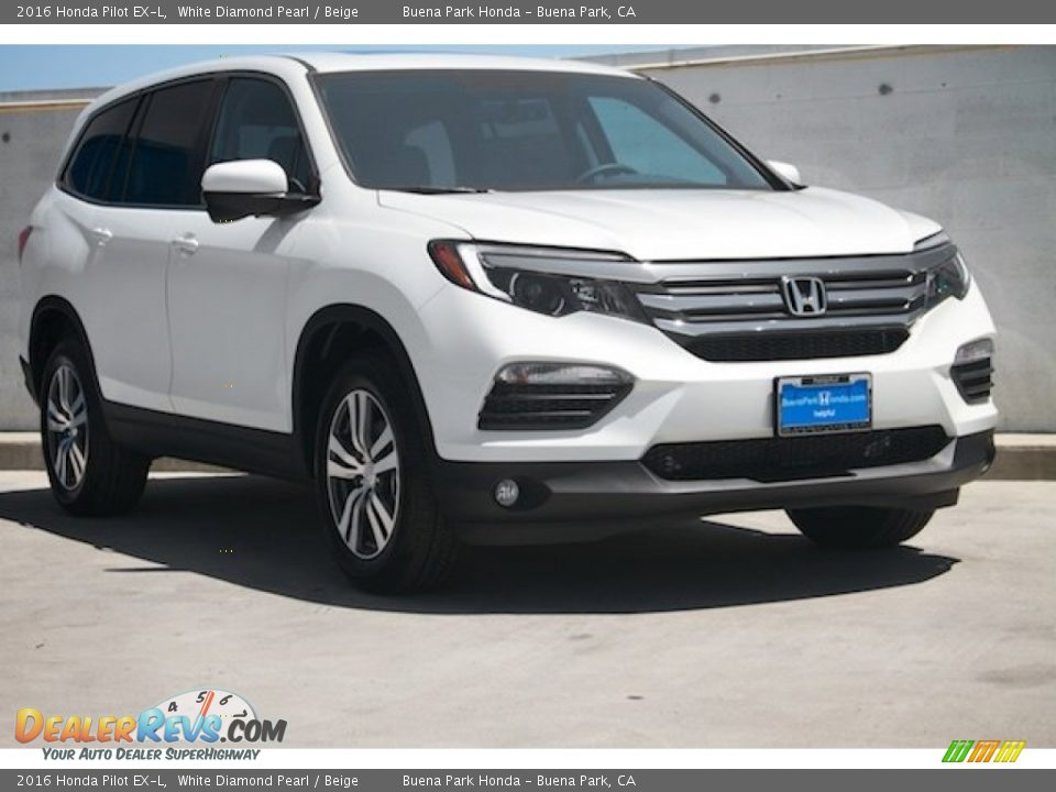 2016 Honda Pilot EX-L White Diamond Pearl / Beige Photo #1