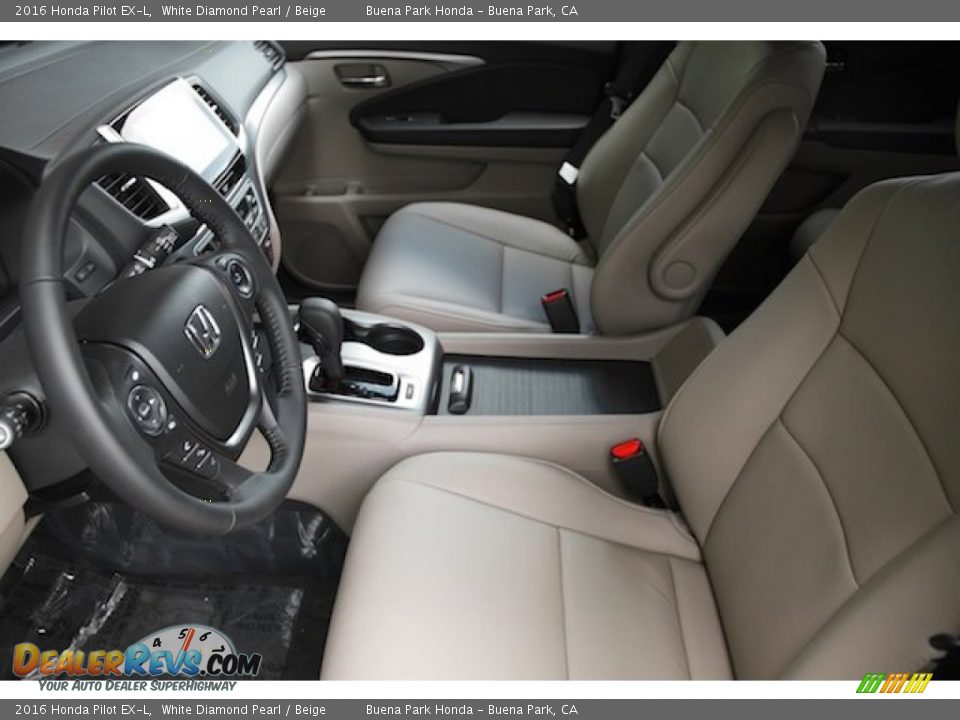 2016 Honda Pilot EX-L White Diamond Pearl / Beige Photo #9