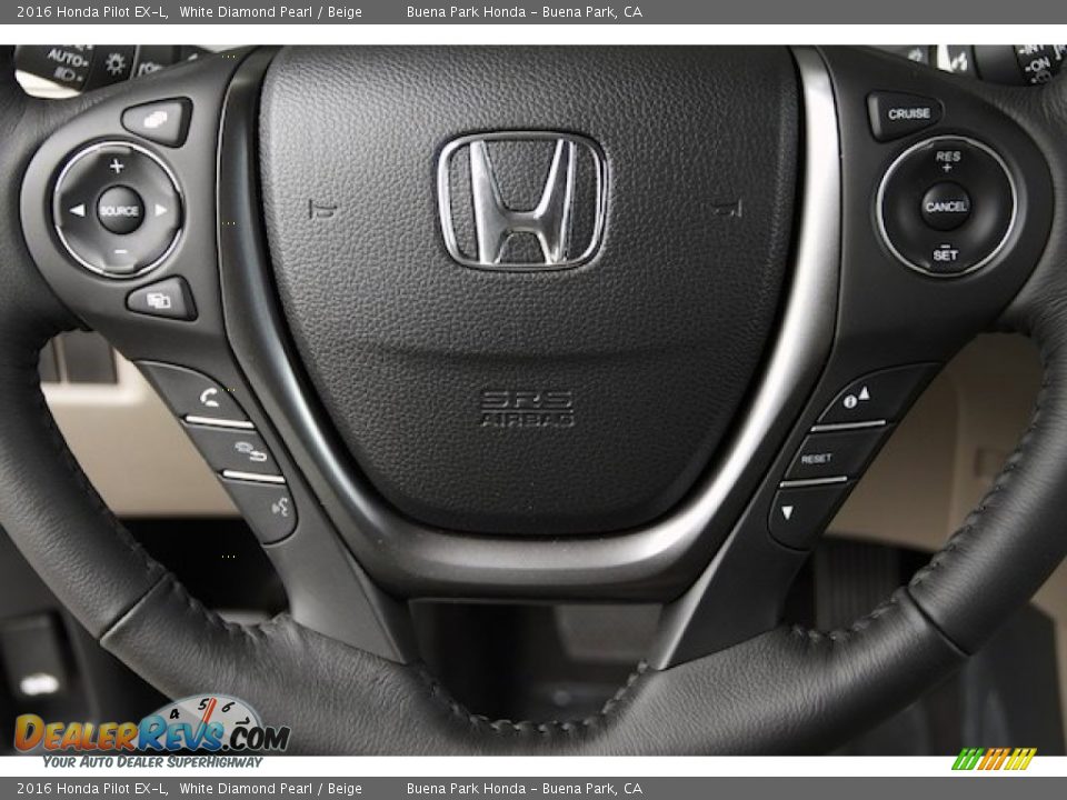 2016 Honda Pilot EX-L White Diamond Pearl / Beige Photo #10