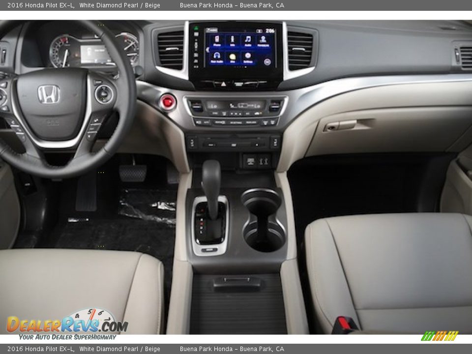 2016 Honda Pilot EX-L White Diamond Pearl / Beige Photo #14