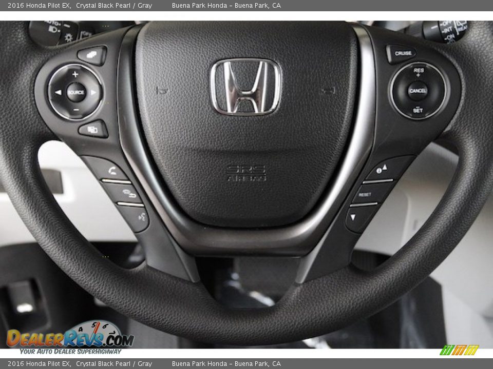 2016 Honda Pilot EX Crystal Black Pearl / Gray Photo #10
