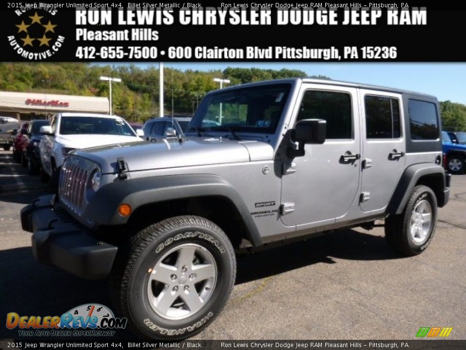 2015 Jeep Wrangler Unlimited Sport 4x4 Billet Silver Metallic / Black Photo #1