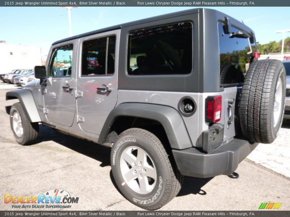 2015 Jeep Wrangler Unlimited Sport 4x4 Billet Silver Metallic / Black Photo #3