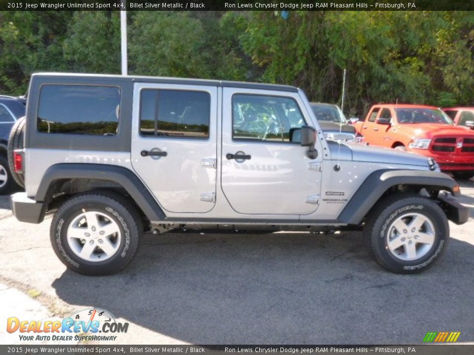 2015 Jeep Wrangler Unlimited Sport 4x4 Billet Silver Metallic / Black Photo #7