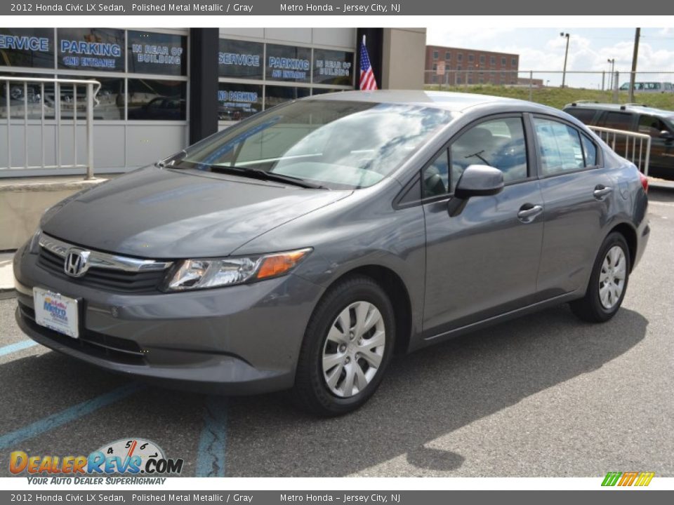 2012 Honda Civic LX Sedan Polished Metal Metallic / Gray Photo #7